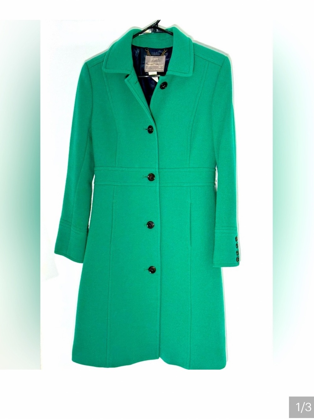 NWT J.Crew size 0P Lady day coat Wool Blend in green
